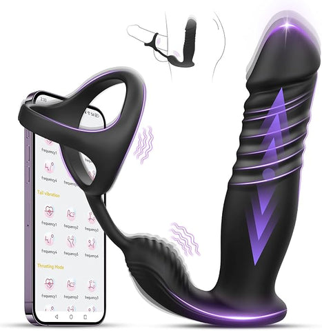 APP - Estimulador anal de empuje con anillo vibratorio