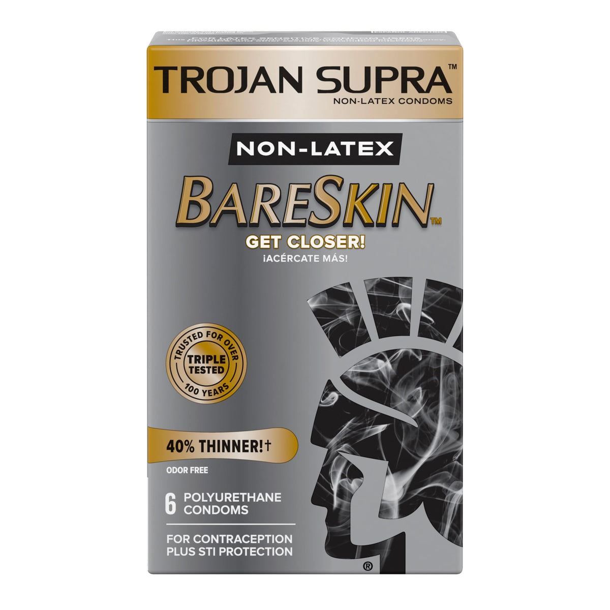 Trojan Supra BareSkin NON LATEX paquete de 6
