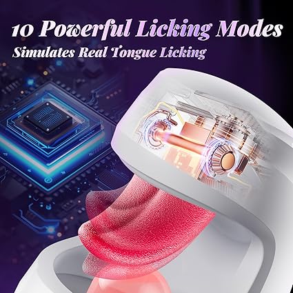 masturbador masculino, juguete sexual masculino con 10 empujes y 10 modos reales de lamer la lengua