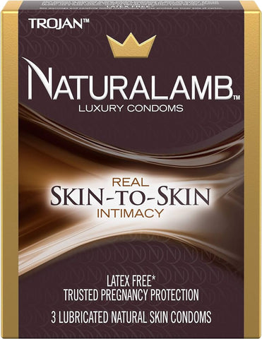 Trojan NaturaLamb Condones Sin  Latex Lubricados Luxury 3pck