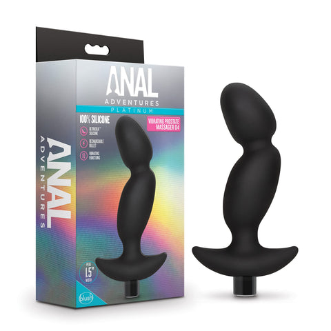 Masajeador de próstata vibratorio recargable de silicona Platinum de Anal Adventures