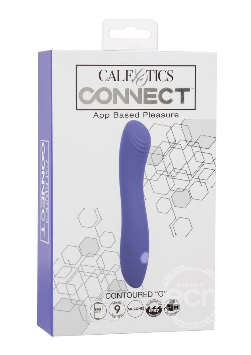 CalExotics Connect Contoured G - Vibrador Punto G - con aplicación de silicona recargable con control remoto