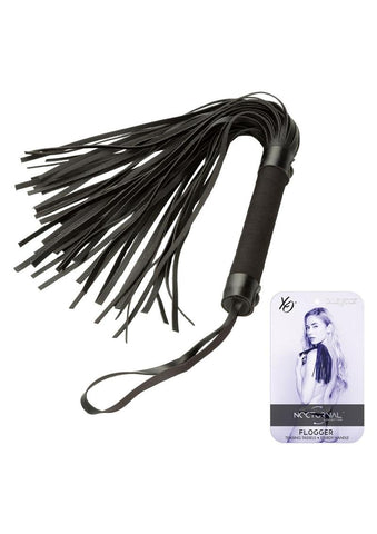 Latigo Negro de cuerina con Mango Grueso