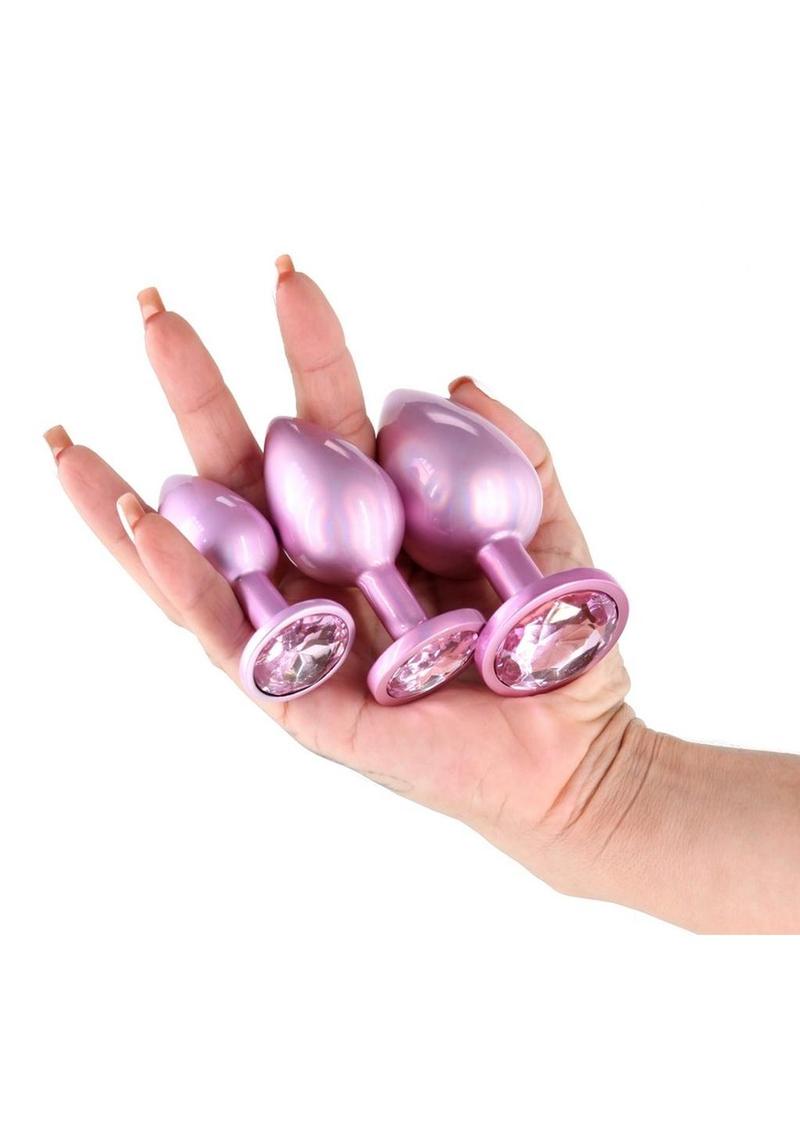 Kit de Plug anal de aluminio Rear Assets (3 piezas) - Rosa