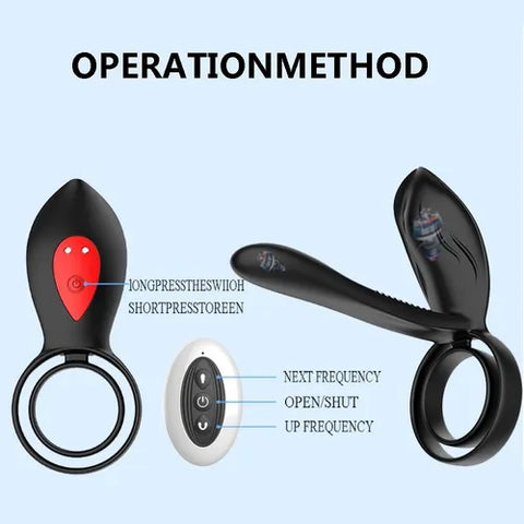 Anillo Vibrador con anillo doble y control remoto