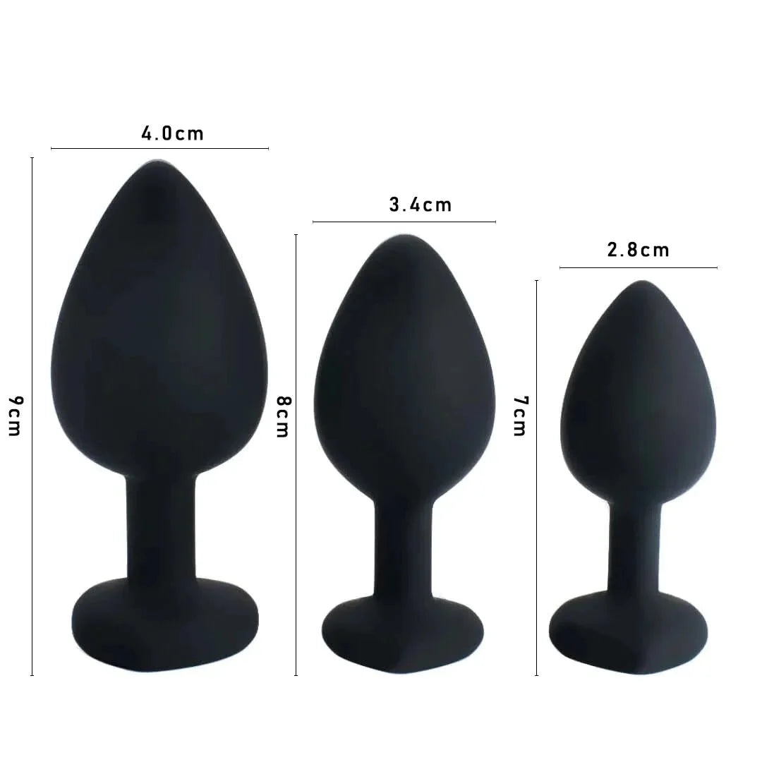 Plug anal silicona medical joya corazon