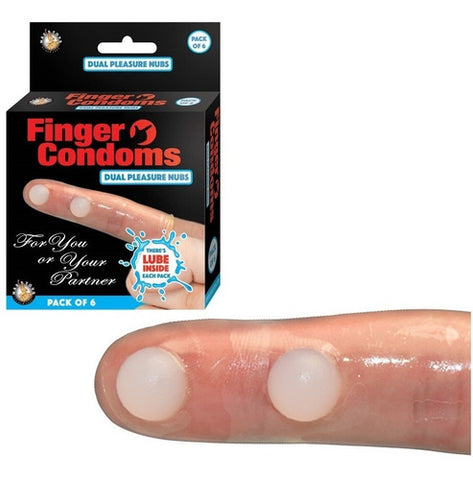 Preservativos para dedos Dual Pleasure Nubs (6 por paquete)