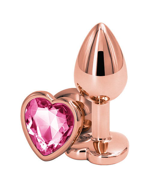 Rear Assets Rose Gold Heart Anal Plug - Small